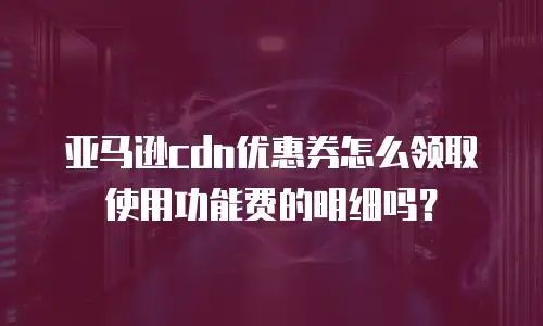 亚马逊cdn优惠券怎么领取使用功能费的明细吗？