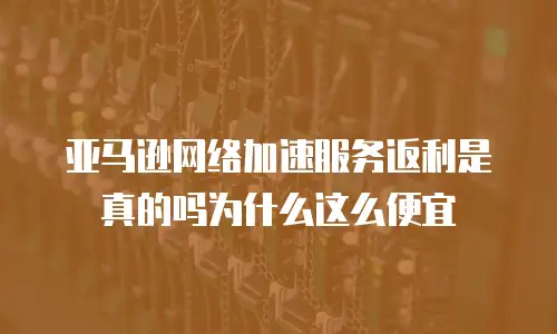 亚马逊网络加速服务返利是真的吗为什么这么便宜