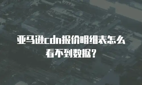 亚马逊cdn报价明细表怎么看不到数据？