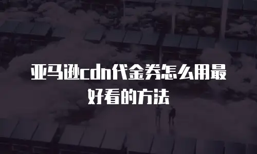 亚马逊cdn代金券怎么用最好看的方法