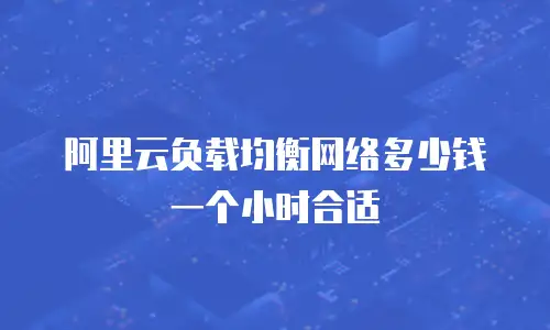 阿里云负载均衡网络多少钱一个小时合适