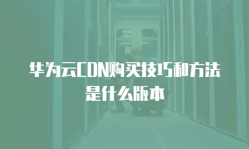 华为云CDN购买技巧和方法是什么版本