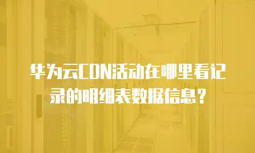 华为云CDN活动在哪里看记录的明细表数据信息？