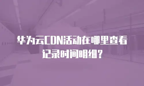 华为云CDN活动在哪里查看记录时间明细？