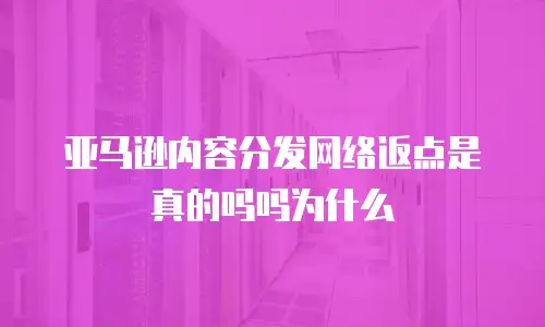亚马逊内容分发网络返点是真的吗吗为什么