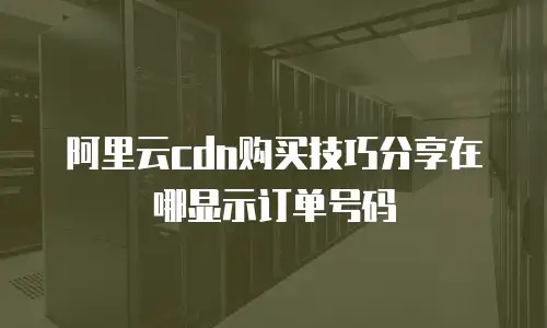 阿里云cdn购买技巧分享在哪显示订单号码
