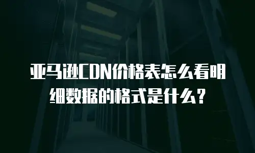 亚马逊CDN价格表怎么看明细数据的格式是什么？