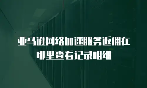 亚马逊网络加速服务返佣在哪里查看记录明细