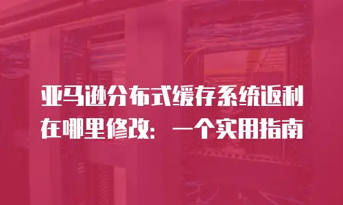 亚马逊分布式缓存系统返利在哪里修改：一个实用指南