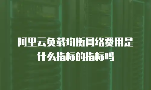 阿里云负载均衡网络费用是什么指标的指标吗