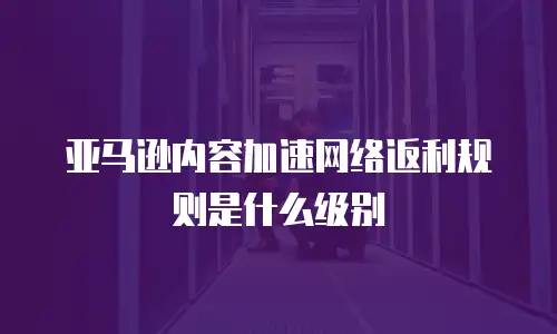 亚马逊内容加速网络返利规则是什么级别