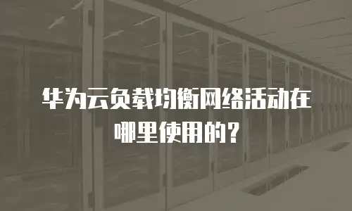 华为云负载均衡网络活动在哪里使用的？