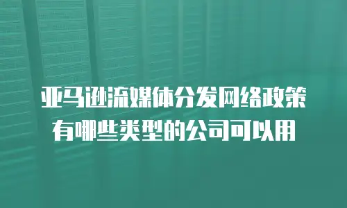亚马逊流媒体分发网络政策有哪些类型的公司可以用