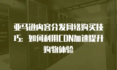 亚马逊内容分发网络购买技巧：如何利用CDN加速提升购物体验