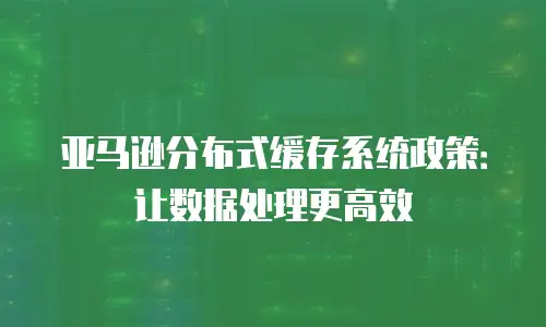 亚马逊分布式缓存系统政策：让数据处理更高效