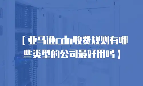 【亚马逊cdn收费规则有哪些类型的公司最好用吗】