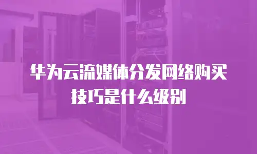 华为云流媒体分发网络购买技巧是什么级别