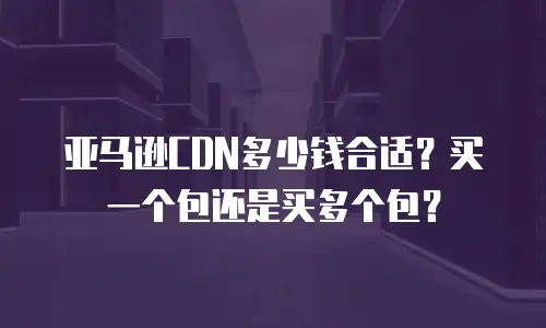 亚马逊CDN多少钱合适？买一个包还是买多个包？