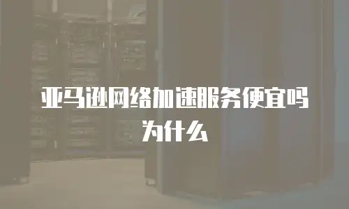 亚马逊网络加速服务便宜吗为什么