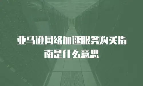 亚马逊网络加速服务购买指南是什么意思