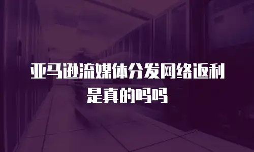 亚马逊流媒体分发网络返利是真的吗吗