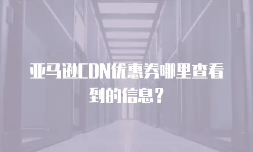 亚马逊CDN优惠券哪里查看到的信息？