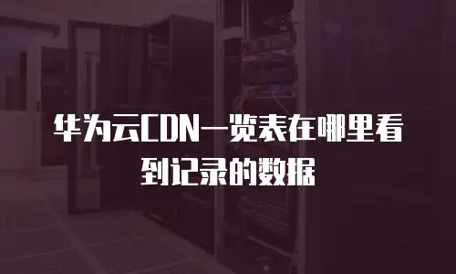华为云CDN一览表在哪里看到记录的数据