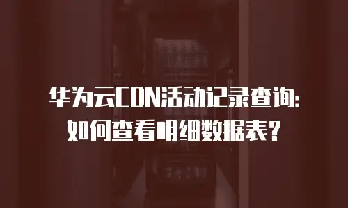 华为云CDN活动记录查询：如何查看明细数据表？
