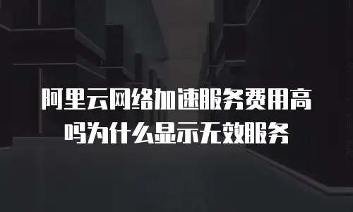 阿里云网络加速服务费用高吗为什么显示无效服务