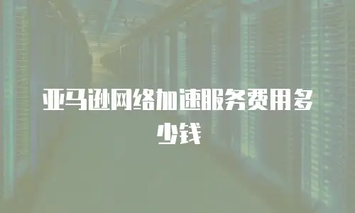 亚马逊网络加速服务费用多少钱