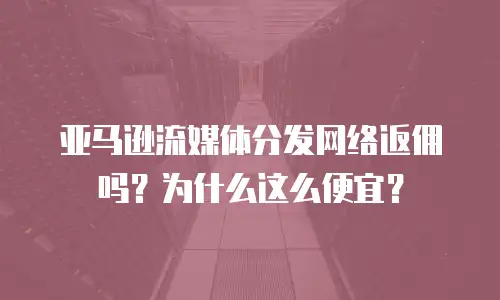 亚马逊流媒体分发网络返佣吗？为什么这么便宜？