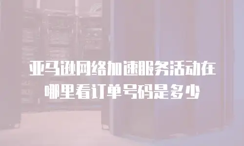 亚马逊网络加速服务活动在哪里看订单号码是多少