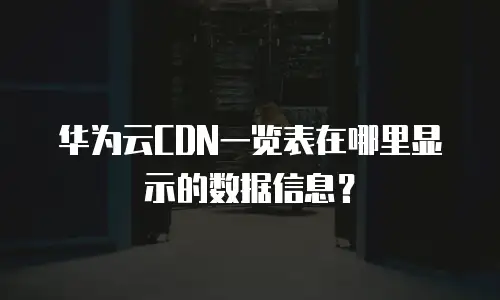 华为云CDN一览表在哪里显示的数据信息？