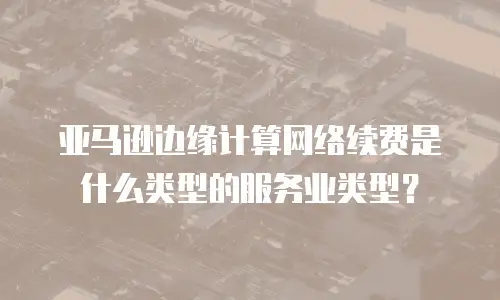 亚马逊边缘计算网络续费是什么类型的服务业类型？