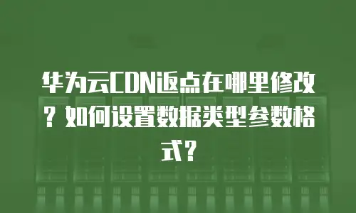 华为云CDN返点在哪里修改？如何设置数据类型参数格式？