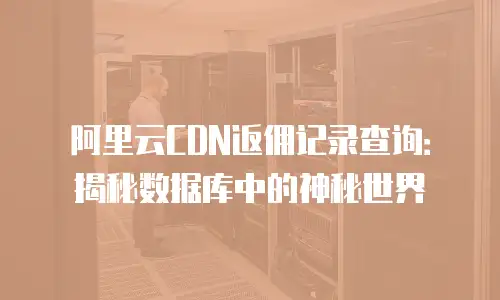阿里云CDN返佣记录查询：揭秘数据库中的神秘世界