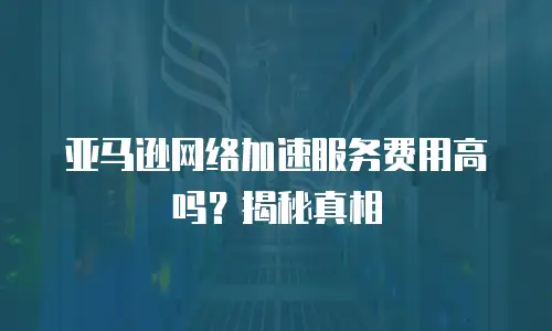 亚马逊网络加速服务费用高吗？揭秘真相