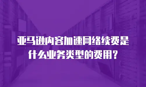 亚马逊内容加速网络续费是什么业务类型的费用？