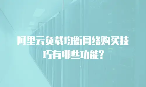 阿里云负载均衡网络购买技巧有哪些功能?