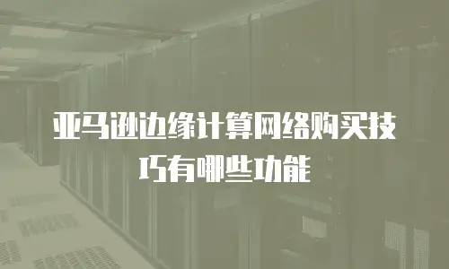 亚马逊边缘计算网络购买技巧有哪些功能