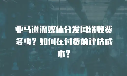 亚马逊流媒体分发网络收费多少？如何在付费前评估成本？