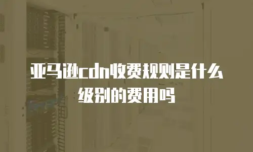 亚马逊cdn收费规则是什么级别的费用吗