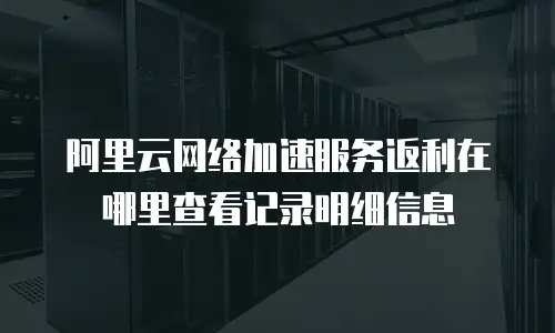 阿里云网络加速服务返利在哪里查看记录明细信息