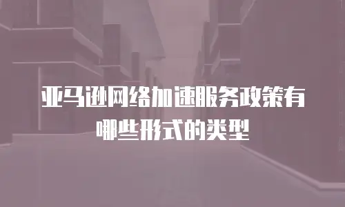 亚马逊网络加速服务政策有哪些形式的类型