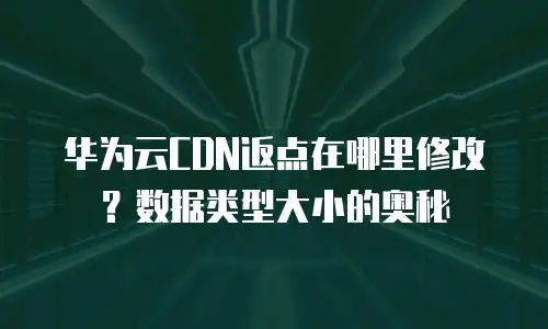 华为云CDN返点在哪里修改？数据类型大小的奥秘
