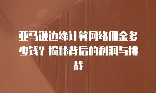 亚马逊边缘计算网络佣金多少钱？揭秘背后的利润与挑战