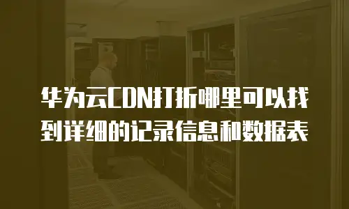 华为云CDN打折哪里可以找到详细的记录信息和数据表