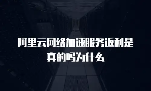 阿里云网络加速服务返利是真的吗为什么
