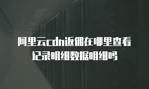 阿里云cdn返佣在哪里查看记录明细数据明细吗