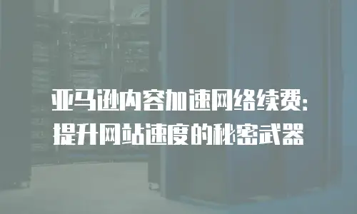 亚马逊内容加速网络续费：提升网站速度的秘密武器